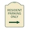 Signmission Reserved Parking Resident Parking W/ Right Arrow Heavy-Gauge Aluminum Sign, 24" x 18", TG-1824-23037 A-DES-TG-1824-23037 - alternate 1